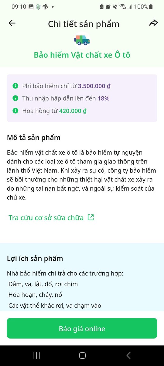 Chi tiết sản phẩm bảo hiểm