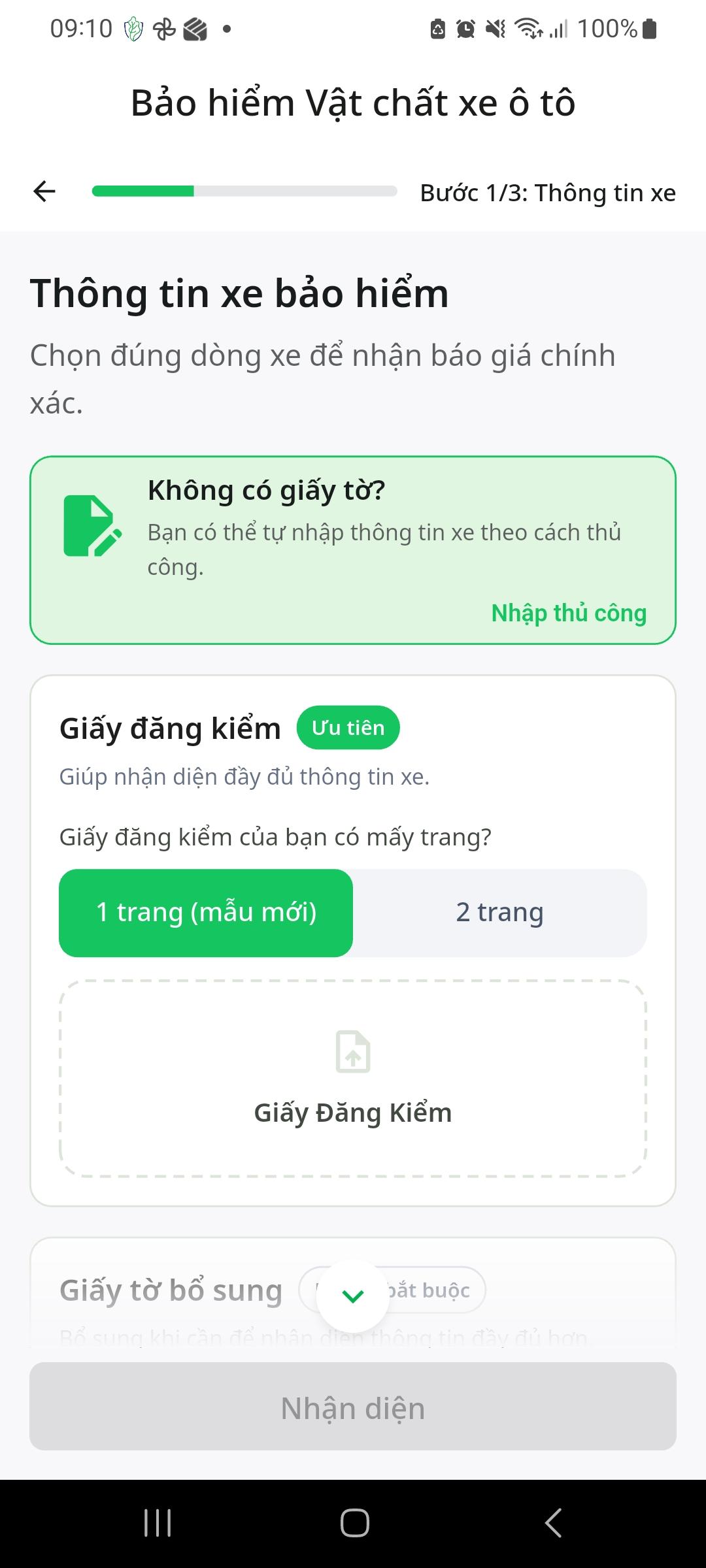 Màn hình tạo đơn trên app Saladin Pro